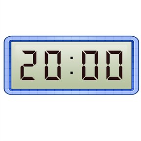 Aflezen van digitale klok met hele uren in hoge tijden