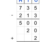 Partial differences subtraction to 1,000 without regrouping