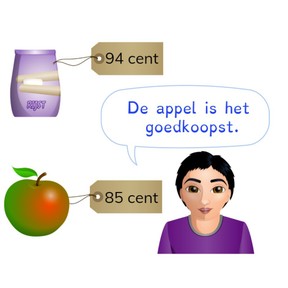 Vergelijken van bedragen t/m 100 cent