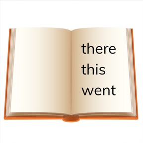 Dolch sight words: there, this, went 