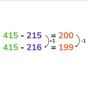 Subtraction to 1,000 via one more/one less 