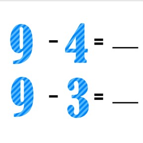 Subtraction to 10 with one more or one less