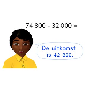 Aftrekken t/m 100.000 met eenvoudige getallen