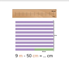Subtracting cm and m