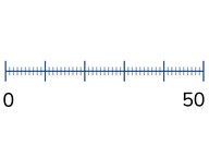 Numbers to 50 on the number line