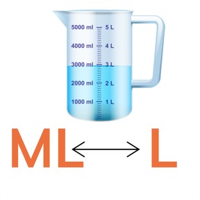 Omrekenen van ml en l