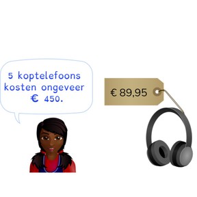 Schattend vermenigvuldigen met kommabedragen t/m 1000 euro