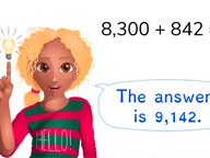 Addition to 10,000 with regrouping