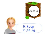 Schattend aftrekken met kommagetallen met 1 en 2 decimalen