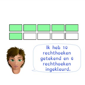Kleuren en tekenen van hoeveelheden t/m 10