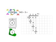 Long division with a number greater than 1,000 with remainder