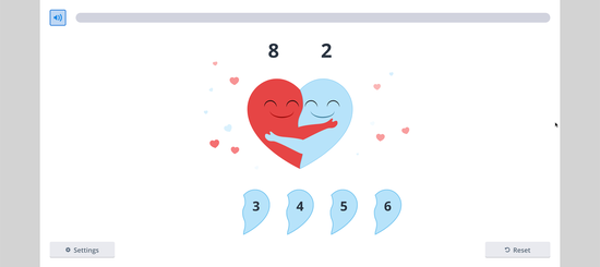 An example of a correctly composed number 10 using a smartboard tool