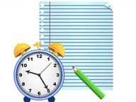 Writing Time: Analog Clock with 10 and 5 Minutes