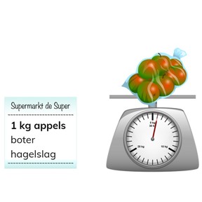 Aflezen van een weegschaal t/m 10 kilogram