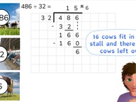 Long division with a number to 1,000 with remainder