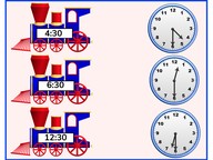 Writing Time: Analog Clock with Half Hours