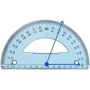 Measuring angles with a protractor