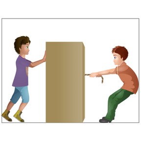 Predict how objects will change direction with different forces