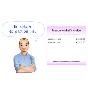 Optellen met kommabedragen t/m 1000 euro