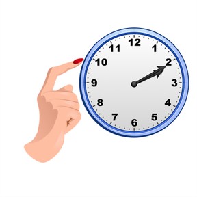 Tijd aangeven op analoge klok met 10 en 5 minuten