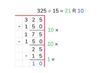 Partial quotients division with a number to 1,000 with remainder