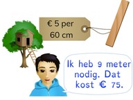 Rekenen met bedragen via omrekenen met lengte
