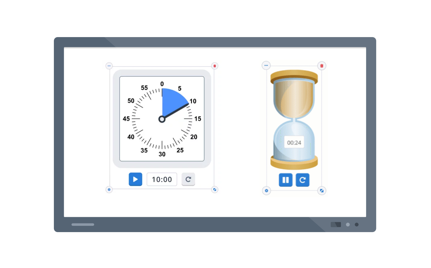 Digital whiteboard with classroom management tools