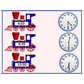 Writing Time: Analog Clock with Half Hours